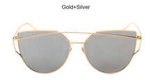 New Cat Eye Sunglasses Women Vintage Fashion Rose Gold Mirror Clear Sun Glasses Unique Flat Sunglasses