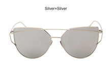 New Cat Eye Sunglasses Women Vintage Fashion Rose Gold Mirror Clear Sun Glasses Unique Flat Sunglasses