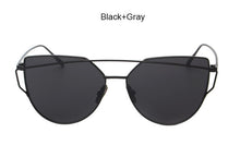 New Cat Eye Sunglasses Women Vintage Fashion Rose Gold Mirror Clear Sun Glasses Unique Flat Sunglasses