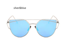 New Cat Eye Sunglasses Women Vintage Fashion Rose Gold Mirror Clear Sun Glasses Unique Flat Sunglasses