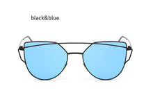 New Cat Eye Sunglasses Women Vintage Fashion Rose Gold Mirror Clear Sun Glasses Unique Flat Sunglasses