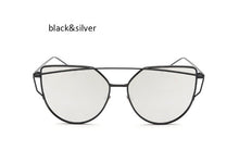 New Cat Eye Sunglasses Women Vintage Fashion Rose Gold Mirror Clear Sun Glasses Unique Flat Sunglasses