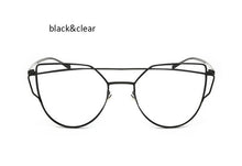New Cat Eye Sunglasses Women Vintage Fashion Rose Gold Mirror Clear Sun Glasses Unique Flat Sunglasses