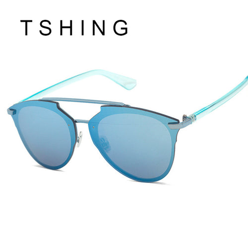 TSHING 2017 New Cat Eye Sunglasses Fashion Women Luxury Brand Designer Rimless Cateye Mirror Sun Glasses For Female UV400