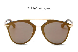 TSHING 2017 New Cat Eye Sunglasses Fashion Women Luxury Brand Designer Rimless Cateye Mirror Sun Glasses For Female UV400