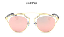 TSHING Classic Rose Gold Cat Eye Sunglasses Women Brand Designer Fashion Summer Cateye Pink Mirror Sun Glasses For Female