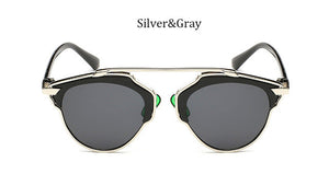 TSHING Classic Rose Gold Cat Eye Sunglasses Women Brand Designer Fashion Summer Cateye Pink Mirror Sun Glasses For Female