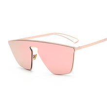 New Fashion Women Cat Eye Sunglasses Unique One Piece Lens Mirror Cateye Sun Glasses