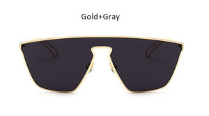 New Fashion Women Cat Eye Sunglasses Unique One Piece Lens Mirror Cateye Sun Glasses