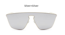 New Fashion Women Cat Eye Sunglasses Unique One Piece Lens Mirror Cateye Sun Glasses