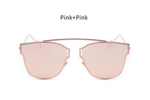 New Woman Brand Designer Cat Eye Sunglasses Fashion Rimless Women Cateye Metal Mirror Sunglasses Luxury Female