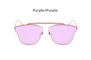 New Woman Brand Designer Cat Eye Sunglasses Fashion Rimless Women Cateye Metal Mirror Sunglasses Luxury Female