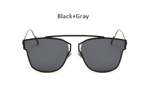 New Woman Brand Designer Cat Eye Sunglasses Fashion Rimless Women Cateye Metal Mirror Sunglasses Luxury Female