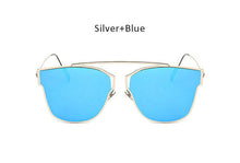 New Woman Brand Designer Cat Eye Sunglasses Fashion Rimless Women Cateye Metal Mirror Sunglasses Luxury Female