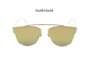 New Woman Brand Designer Cat Eye Sunglasses Fashion Rimless Women Cateye Metal Mirror Sunglasses Luxury Female