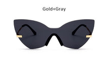 TSHING 2017 Designer Cat Eye Sunglasses Women Fashion Brand One Piece Lens Coating Mirror Cateye Sun Glasses Female