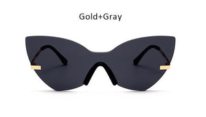 TSHING 2017 Designer Cat Eye Sunglasses Women Fashion Brand One Piece Lens Coating Mirror Cateye Sun Glasses Female