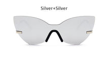 TSHING 2017 Designer Cat Eye Sunglasses Women Fashion Brand One Piece Lens Coating Mirror Cateye Sun Glasses Female