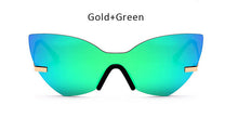 TSHING 2017 Designer Cat Eye Sunglasses Women Fashion Brand One Piece Lens Coating Mirror Cateye Sun Glasses Female