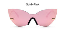 TSHING 2017 Designer Cat Eye Sunglasses Women Fashion Brand One Piece Lens Coating Mirror Cateye Sun Glasses Female