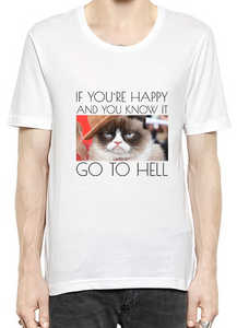 Grumpy Cat If You're Happy And You Know It T-Shirt For Men