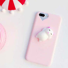 Squishy Phone Case for iPhone 7 6 6s Plus Cover 3D Cute Stress Reliever Toy Soft Silicon Squishi Squeeze Cat Kitty Housing Coque