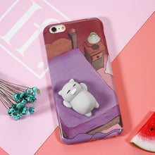 Phone Cases for iPhone 6 6S Plus 3D Cute Soft Silicone Squishy Squeeze Cat Fundas for iPhone 7 7 Plus Cover Sleeping Kitty Coque