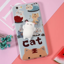 Phone Cases for iPhone 6 6S Plus 3D Cute Soft Silicone Squishy Squeeze Cat Fundas for iPhone 7 7 Plus Cover Sleeping Kitty Coque