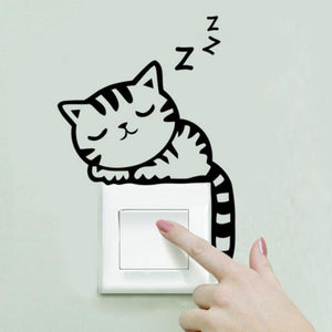 2016 wall stickers Cat  Switch Wall Sticker Decor decals decoration for kids rooms wall art cartoon decals diy children sticker