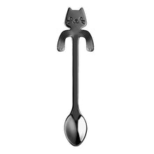 ABEDOE 1 pcs Stainless Steel Cat Coffee Spoon Dessertspoon Food Grade ice cream candy teaspoon Kitchen Supplies tableware