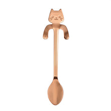 ABEDOE 1 pcs Stainless Steel Cat Coffee Spoon Dessertspoon Food Grade ice cream candy teaspoon Kitchen Supplies tableware