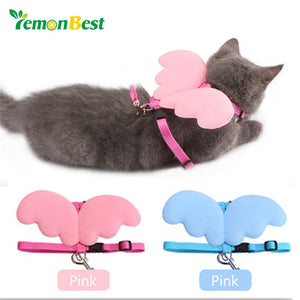 LemonBest Dog Puppy Traction Rope Pet Supplies Dog Cat Collars Angel Wings Chest Retractable Straps Walking Lead Leash Size M