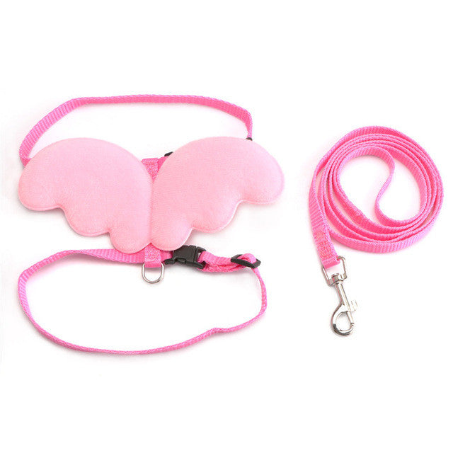 LemonBest Dog Puppy Traction Rope Pet Supplies Dog Cat Collars Angel Wings Chest Retractable Straps Walking Lead Leash Size M