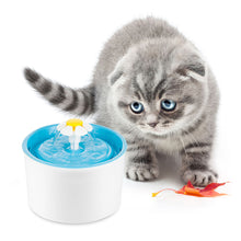Automatic Cat Flower Fountain Mute Pet Water Dispenser Support 3 Water Flow Modes with Charcoal Filter & Anti-slip Mat for Pet Dog FDA/LFGB Approved EU Plug